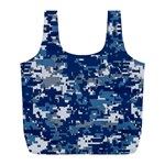 Blue, Camouflage, Cool, Navy, New, Pattern Full Print Recycle Bag (L)