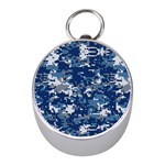 Blue, Camouflage, Cool, Navy, New, Pattern Mini Silver Compasses