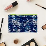 Blue, Camouflage, Cool, Navy, New, Pattern Cosmetic Bag (XS)