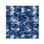 Blue, Camouflage, Cool, Navy, New, Pattern Square Satin Scarf (30  x 30 )