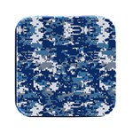 Blue, Camouflage, Cool, Navy, New, Pattern Square Metal Box (Black)