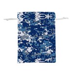 Blue, Camouflage, Cool, Navy, New, Pattern Lightweight Drawstring Pouch (S)