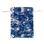 Blue, Camouflage, Cool, Navy, New, Pattern Lightweight Drawstring Pouch (L)