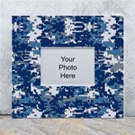 Blue, Camouflage, Cool, Navy, New, Pattern White Wall Photo Frame 5  x 7 