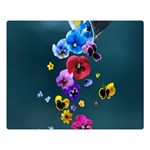 Falling Flowers, Art, Coffee Cup Premium Plush Fleece Blanket (Large)