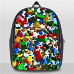 Falling Lego Bricks, Desenho, Fall, Games School Bag (Large)