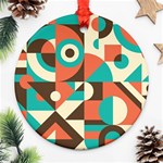 Retro Colorful Background, Retro Abstraction Ornament (Round)