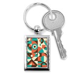 Retro Colorful Background, Retro Abstraction Key Chain (Rectangle)