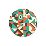 Retro Colorful Background, Retro Abstraction Magnet 3  (Round)