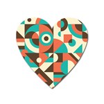 Retro Colorful Background, Retro Abstraction Heart Magnet