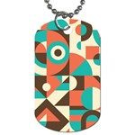 Retro Colorful Background, Retro Abstraction Dog Tag (One Side)