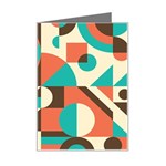 Retro Colorful Background, Retro Abstraction Mini Greeting Card