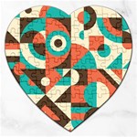 Retro Colorful Background, Retro Abstraction Jigsaw Puzzle (Heart)