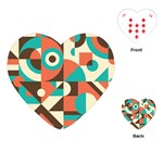 Retro Colorful Background, Retro Abstraction Playing Cards Single Design (Heart)