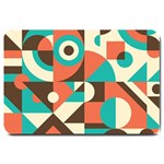 Retro Colorful Background, Retro Abstraction Large Doormat