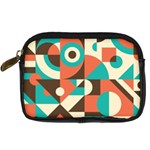 Retro Colorful Background, Retro Abstraction Digital Camera Leather Case