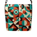 Retro Colorful Background, Retro Abstraction Flap Closure Messenger Bag (L)