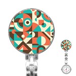 Retro Colorful Background, Retro Abstraction Stainless Steel Nurses Watch