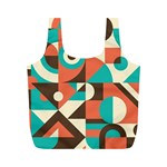 Retro Colorful Background, Retro Abstraction Full Print Recycle Bag (M)