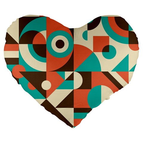 Retro Colorful Background, Retro Abstraction Large 19  Premium Flano Heart Shape Cushions from ArtsNow.com Front