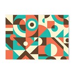 Retro Colorful Background, Retro Abstraction Crystal Sticker (A4)