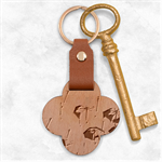 Umbrella, Colorful, Positive, Sky, Rainbow Engraved Wood Key Chain