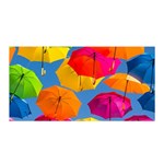 Umbrella, Colorful, Positive, Sky, Rainbow Satin Wrap 35  x 70 