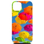 Umbrella, Colorful, Positive, Sky, Rainbow iPhone 14 Plus Black UV Print PC Hardshell Case