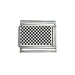 Pattern Checkered Squares Black White Pattern Italian Charm (9mm)