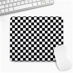 Pattern Checkered Squares Black White Pattern Large Mousepad