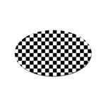 Pattern Checkered Squares Black White Pattern Sticker (Oval)