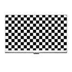 Pattern Checkered Squares Black White Pattern Business Card Holder