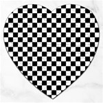 Pattern Checkered Squares Black White Pattern Jigsaw Puzzle (Heart)