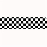 Pattern Checkered Squares Black White Pattern Large Bar Mat