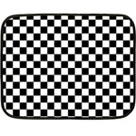 Pattern Checkered Squares Black White Pattern Two Sides Fleece Blanket (Mini)