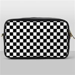 Pattern Checkered Squares Black White Pattern Toiletries Bag (One Side)