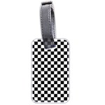 Pattern Checkered Squares Black White Pattern Luggage Tag (two sides)