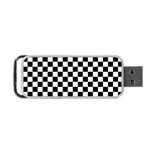 Pattern Checkered Squares Black White Pattern Portable USB Flash (One Side)