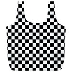 Pattern Checkered Squares Black White Pattern Full Print Recycle Bag (XL)