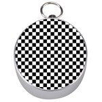 Pattern Checkered Squares Black White Pattern Silver Compasses