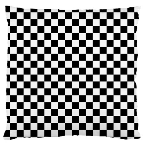 Pattern Checkered Squares Black White Pattern Standard Premium Plush Fleece Cushion Case (Two Sides) from ArtsNow.com Back