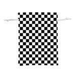 Pattern Checkered Squares Black White Pattern Lightweight Drawstring Pouch (S)