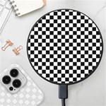 Pattern Checkered Squares Black White Pattern Wireless Fast Charger(Black)