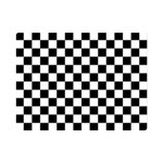 Pattern Checkered Squares Black White Pattern Premium Plush Fleece Blanket (Mini)