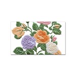 Embroidery Roses Floral Design Sticker (Rectangular)