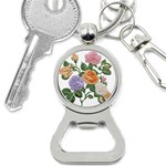 Embroidery Roses Floral Design Bottle Opener Key Chain