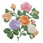 Embroidery Roses Floral Design Round Trivet