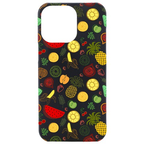 Pattern Seamless Texture Fruit iPhone 15 Pro Max Black UV Print PC Hardshell Case from ArtsNow.com Front