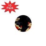 Korean Art Flowers Asian Pattern 1  Mini Magnet (10 pack) 