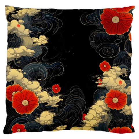 Korean Art Flowers Asian Pattern Large Cushion Case (One Side) from ArtsNow.com Front